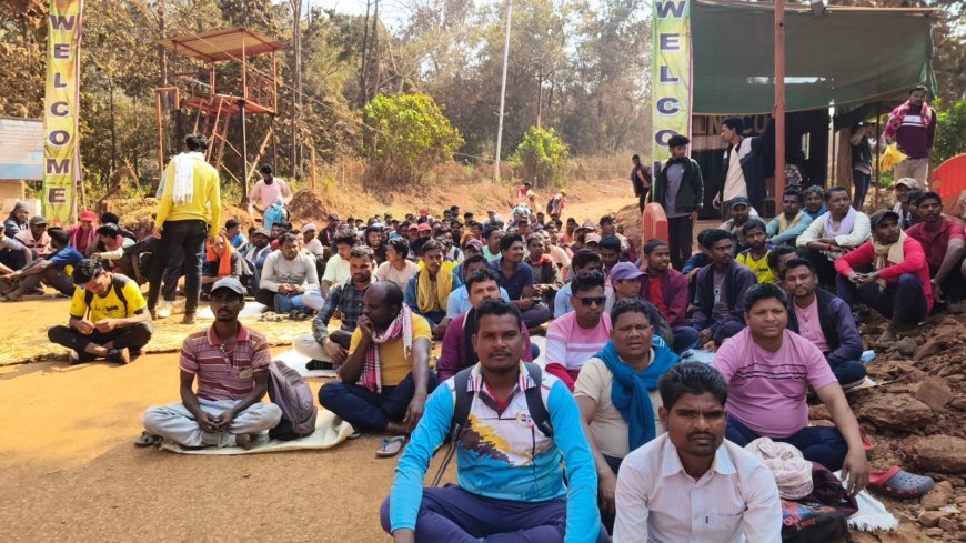 Narayanpur News : आमदई माइंस में मजदूरों की अनिश्चितकालीन हड़ताल, पांच दिन से ठप कामकाज