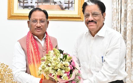 मुख्यमंत्री विष्णुदेव साय से राज्य नीति आयोग के नवनियुक्त उपाध्यक्ष गणेश शंकर मिश्रा ने की सौजन्य मुलाकात