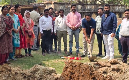 बचेली के पीएम श्री सरस्वती स्कूल में शेड निर्माण का भूमि पूजन, छात्रों को मिलेगी धूप से राहत