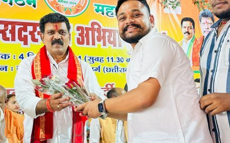 धमधा के आरुणि दानी बने दुर्ग जिला भाजयुमो के महामंत्री