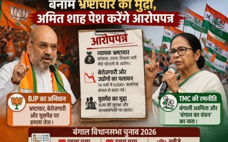 बंगाल चुनाव में ‘पहचान की राजनीति’ बनाम भ्रष्टाचार का मुद्दा, अमित शाह पेश करेंगे आरोपपत्र