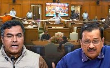दिल्ली विधानसभा में हंगामा: प्रवेश वर्मा का केजरीवाल पर तीखा हमला, AAP प्रमुख ने किया पलटवार