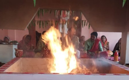 महाअष्टमी पर सिहावा शीतला शक्ति पीठ में भव्य हवन-पूजन, नव कन्याओं का किया गया सम्मान