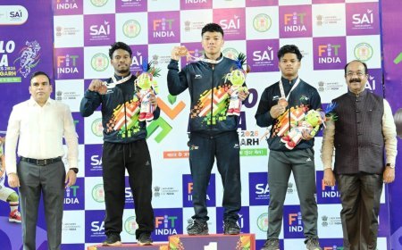 खेलो इंडिया ट्राइबल गेम्स में खिलाड़ियों का उत्साह बढ़ाने पहुंचे उप मुख्यमंत्री अरुण साव