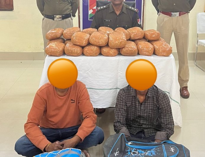 दुर्ग में रेलवे सुरक्षा बल की बड़ी कार्रवाई — 25.435 किलो गांजा के साथ 02 अंतर्राज्यीय तस्कर गिरफ्तार