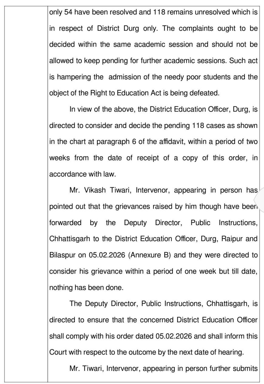 बिना मान्यता स्कूल संचालन कोर्ट की अवमानना: छत्तीसगढ़ हाईकोर्ट ने कृष्णा पब्लिक स्कूल को जारी किया नोटिस