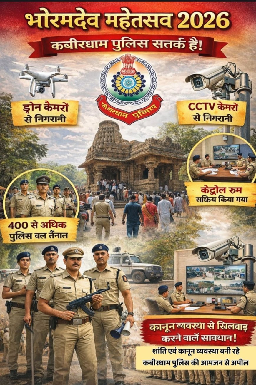 भोरमदेव महोत्सव 2026 में चाक-चौबंद सुरक्षा, 400 से अधिक पुलिस जवान तैनात