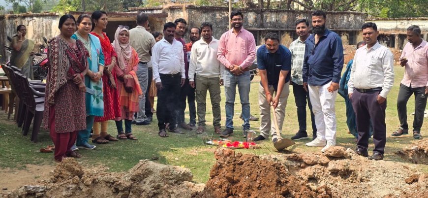बचेली के पीएम श्री सरस्वती स्कूल में शेड निर्माण का भूमि पूजन, छात्रों को मिलेगी धूप से राहत