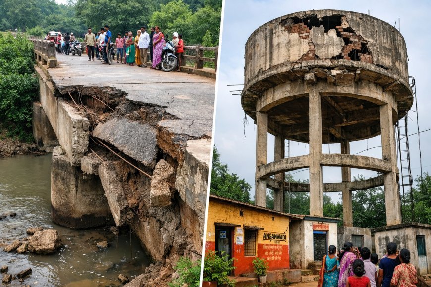 कांकेर में जर्जर पुल और पानी टंकी से बढ़ा खतरा, ग्रामीणों ने की त्वरित कार्रवाई की मांग