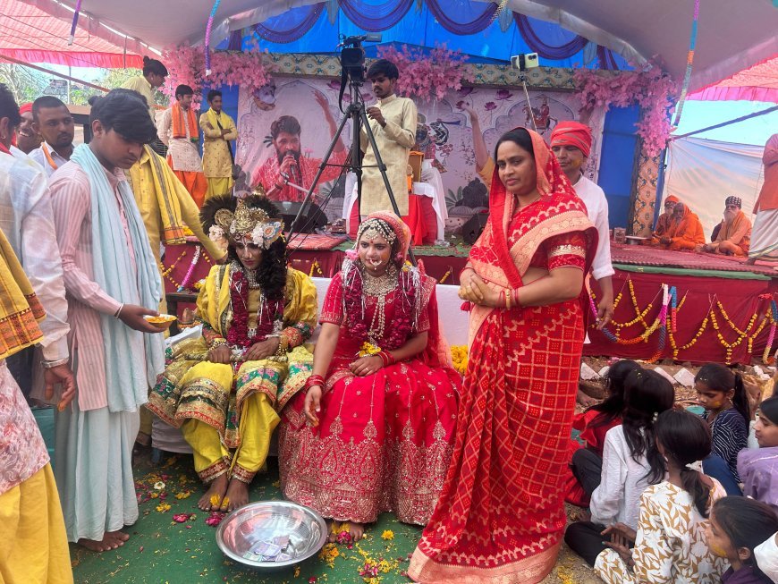 बड़ा खुटाजा में भव्य श्रीमद भागवत कथा व कलश यात्रा, विधायक सेना महेश पटेल हुए शामिल