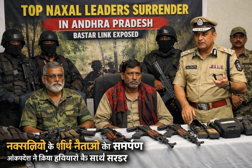 बस्तर से जुड़ा बड़ा नक्सल नेटवर्क ध्वस्त: शीर्ष नेताओं ने आंध्रप्रदेश में किया सरेंडर