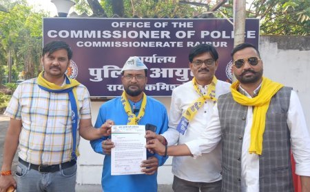 रायपुर ट्रैफिक समस्या को लेकर आप का ज्ञापन, नो-एंट्री नियम फिर लागू करने की मांग