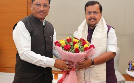 मुख्यमंत्री विष्णुदेव साय ने भाजपा राष्ट्रीय अध्यक्ष नितिन नवीन से की सौजन्य भेंट