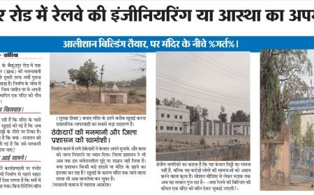 रेलवे निर्माण से खतरे में प्राचीन मंदिर: बैकुंठपुर में लापरवाही पर कार्रवाई की मांग