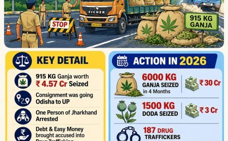 महासमुंद में 912 किलो गांजा जब्त, ऑपरेशन ‘निश्चय’ के तहत पुलिस की बड़ी कार्रवाई