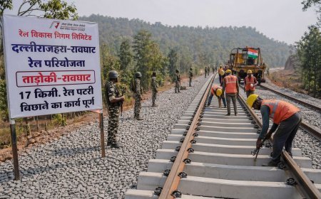 दल्लीराजहरा–रावघाट रेल परियोजना में बड़ी सफलता: ताड़ोकी से रावघाट तक 17 किमी पटरी बिछाने का कार्य पूरा