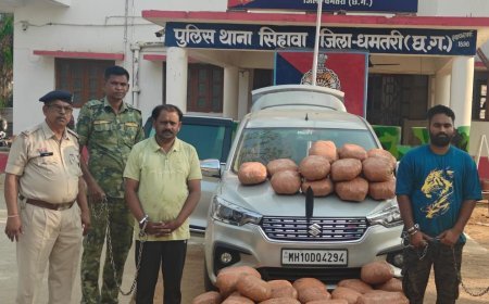 धमतरी पुलिस की बड़ी कार्रवाई: 127 किलो गांजा के साथ दो अंतरराज्यीय तस्कर गिरफ्तार