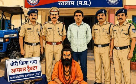 रतलाम पुलिस का बड़ा एक्शन: साधु बनकर 5 साल से फरार ट्रैक्टर चोर गिरफ्तार, इंदौर से दबोचा