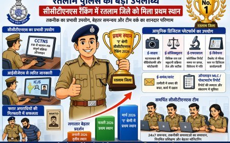 डिजिटल पुलिसिंग में रतलाम अव्वल: CCTNS रैंकिंग में ‘ए’ श्रेणी में पहला स्थान