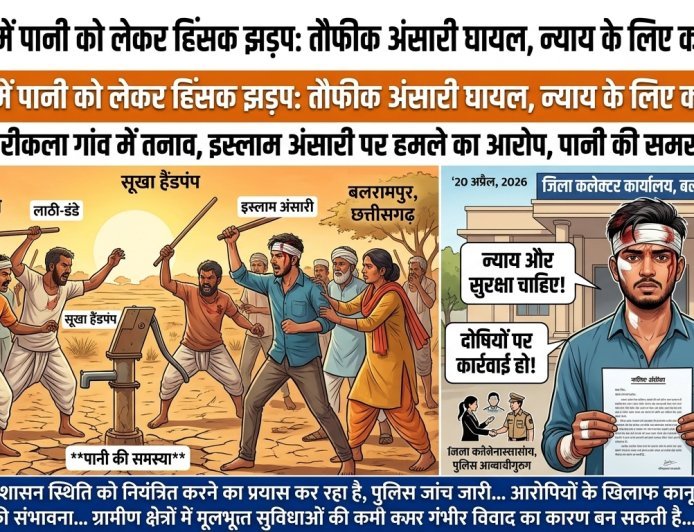 बलरामपुर के कुसमी में पानी विवाद ने लिया हिंसक रूप, युवक पर हमला; कलेक्टर से लगाई न्याय की गुहार