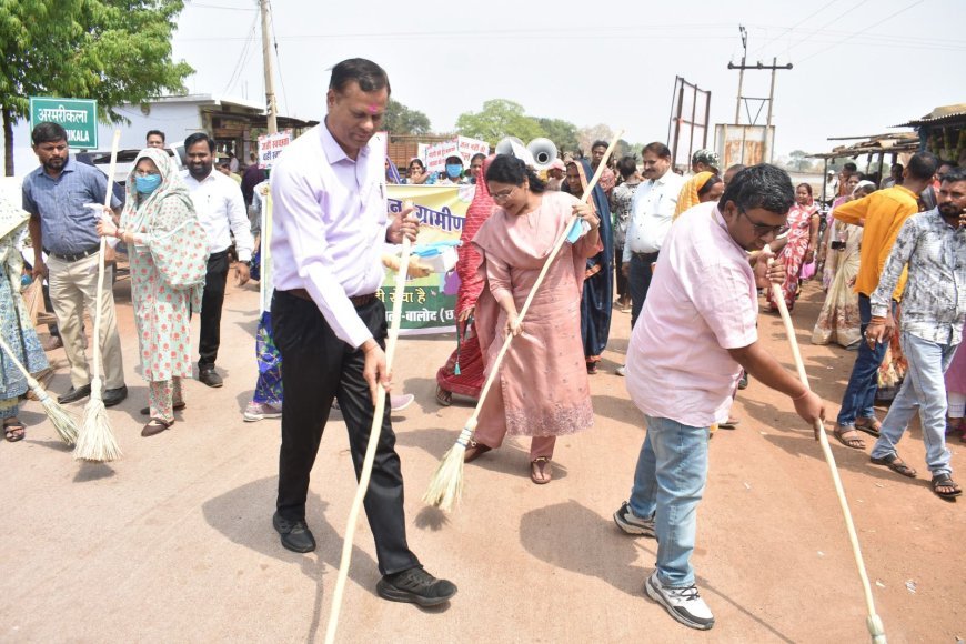 अरमरीकला में संभागायुक्त व कलेक्टर ने किया श्रमदान, स्वच्छता और जल संरक्षण का दिया संदेश