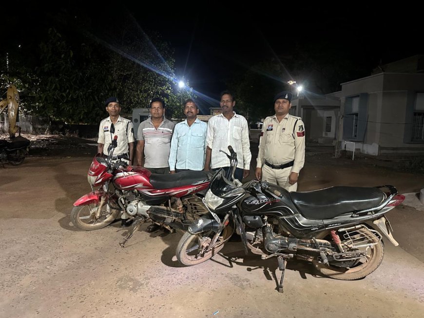 सक्ती के जैजैपुर में जुआ फड़ पर पुलिस की दबिश, 4980 रुपये और 2 मोटरसाइकिल जब्त