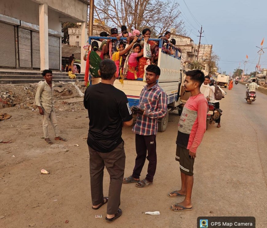 नारायणपुर में यातायात नियमों पर सख्ती, पिकअप वाहनों के दुरुपयोग और बिना हेलमेट चालकों पर कार्रवाई