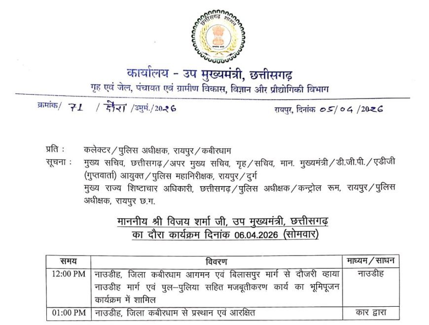 उप मुख्यमंत्री विजय शर्मा ने 5.36 करोड़ की सड़क निर्माण परियोजना का किया भूमिपूजन