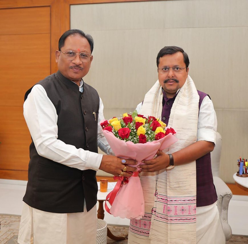 मुख्यमंत्री विष्णुदेव साय ने भाजपा राष्ट्रीय अध्यक्ष नितिन नवीन से की सौजन्य भेंट