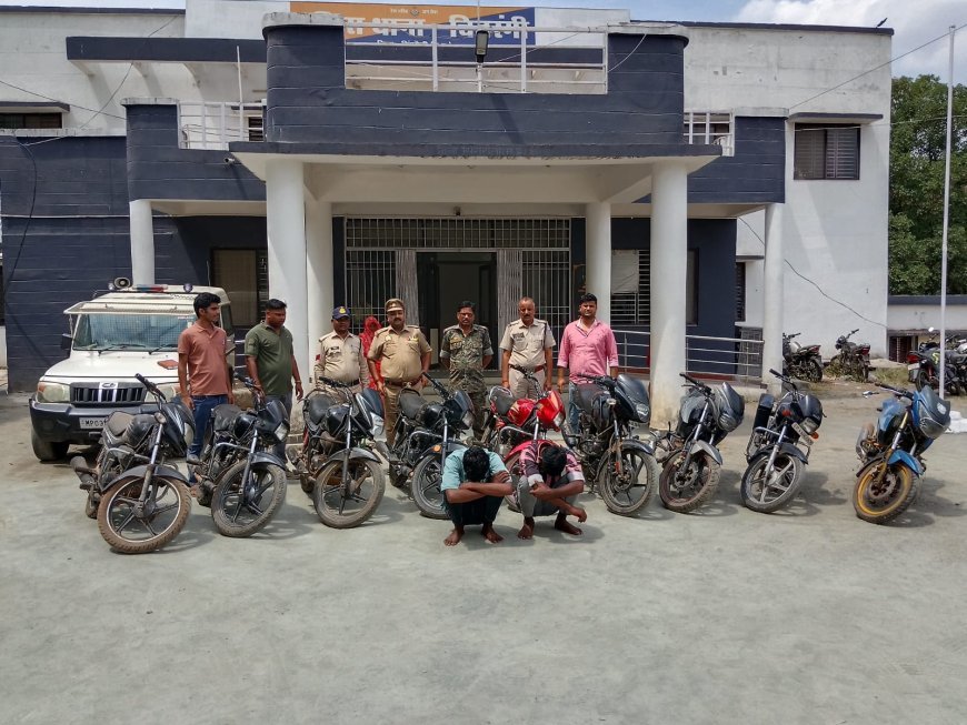 चितरंगी पुलिस की बड़ी कार्रवाई: अंतर्राज्यीय वाहन चोर गिरोह का भंडाफोड़, 9 बाइक बरामद