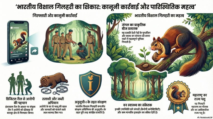 दंतेवाड़ा में वन्यजीव शिकार का भंडाफोड़, 9 भारतीय विशाल गिलहरियों के शिकारी गिरफ्तार