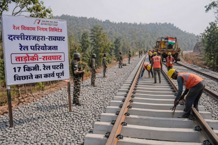 दल्लीराजहरा–रावघाट रेल परियोजना में बड़ी सफलता: ताड़ोकी से रावघाट तक 17 किमी पटरी बिछाने का कार्य पूरा