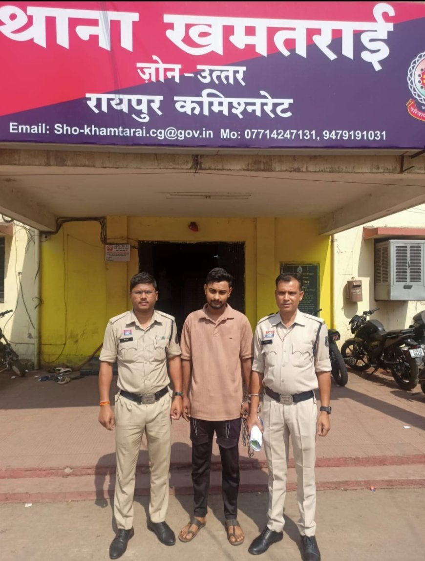 रायपुर में अवैध शराब तस्करी पर कार्रवाई: बाइक सवार युवक गिरफ्तार, 56 पौवा व्हिस्की जब्त