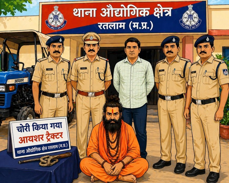 रतलाम पुलिस का बड़ा एक्शन: साधु बनकर 5 साल से फरार ट्रैक्टर चोर गिरफ्तार, इंदौर से दबोचा