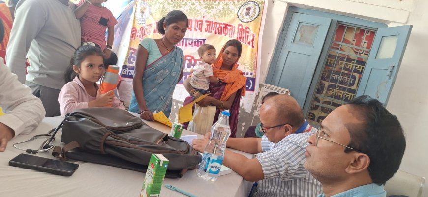 बेलरगांव स्वास्थ्य शिविर: 143 बच्चों की जांच, कुपोषित बच्चों को NRC रेफर