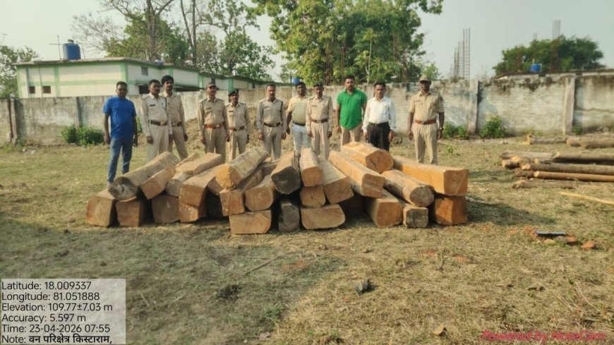 सुकमा में 7.50 लाख की सागौन लकड़ी जब्त, वन विभाग-पुलिस की संयुक्त कार्रवाई में अंतर्राज्यीय तस्करी का खुलासा