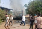 फिंगेश्वर में चलती ट्रक में लगी भीषण आग, टायर-डीजल टंकी फटने से मचा हड़कंप