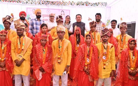 मुख्यमंत्री कन्या विवाह योजना के तहत 57 जोड़े परिणय सूत्र में बंधे, विधायक डॉ. संपत अग्रवाल ने दिया आशीर्वाद