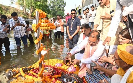 डोंगरिया पहुंचे मुख्यमंत्री विष्णुदेव साय, जलेश्वर महादेव में किया जलाभिषेक