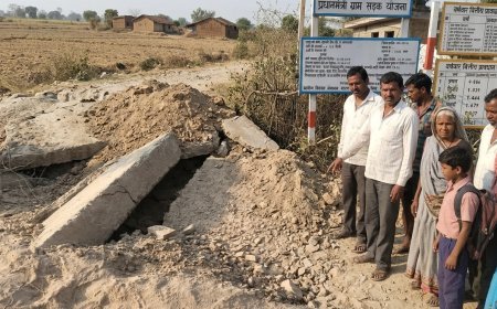 समय से पहले टूटी पुलिया, निर्माण गुणवत्ता पर उठे सवाल