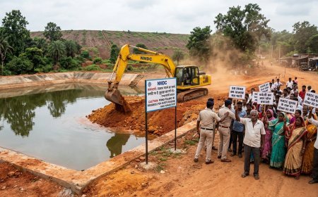 50 लाख की लागत से बने तालाब को पाटने पर विवाद, NMDC पर उठे सवाल