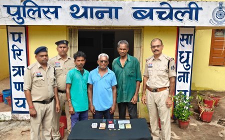 बचेली पुलिस की जुआ पर बड़ी कार्रवाई, तीन जुआरी गिरफ्तार
