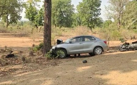 उमरिया में कार और बाइक की भीषण टक्कर, दो लोगों की मौत