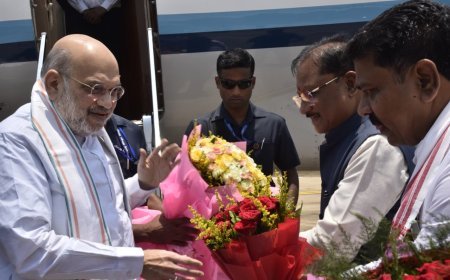 दो दिवसीय बस्तर दौरे पर पहुंचे अमित शाह, जगदलपुर एयरपोर्ट पर हुआ स्वागत