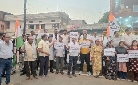 खाद्य और किराना सामग्री की बढ़ती कीमतों के खिलाफ कांग्रेस का धरना, सरकार पर लगाए महंगाई बढ़ाने के आरोप