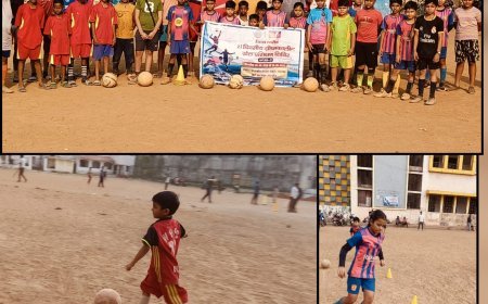 रायगढ़ में नन्हे खिलाड़ियों में फुटबॉल का बढ़ता जुनून, ग्रीष्मकालीन शिविर में 80 बच्चे ले रहे प्रशिक्षण