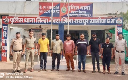 तिल्दा नेवरा पुलिस की बड़ी कार्रवाई, ट्रक चालकों से लूट और कैंटीन में तोड़फोड़ करने वाले 6 आरोपी गिरफ्तार