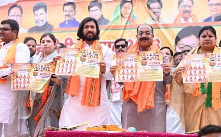 बम्हनीडीह में भाजपा की विशाल जनसभा, अरुण साव और गुरु खुशवंत साहेब ने विकास के नाम पर मांगा समर्थन