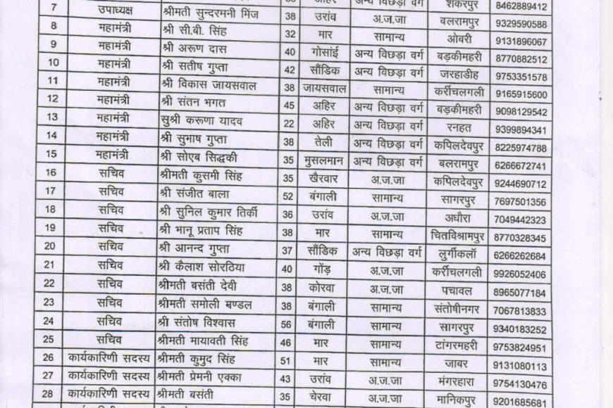 बलरामपुर ब्लॉक कांग्रेस की नई कार्यकारिणी घोषित, युवाओं और अनुभवी नेताओं को मिली जिम्मेदारी