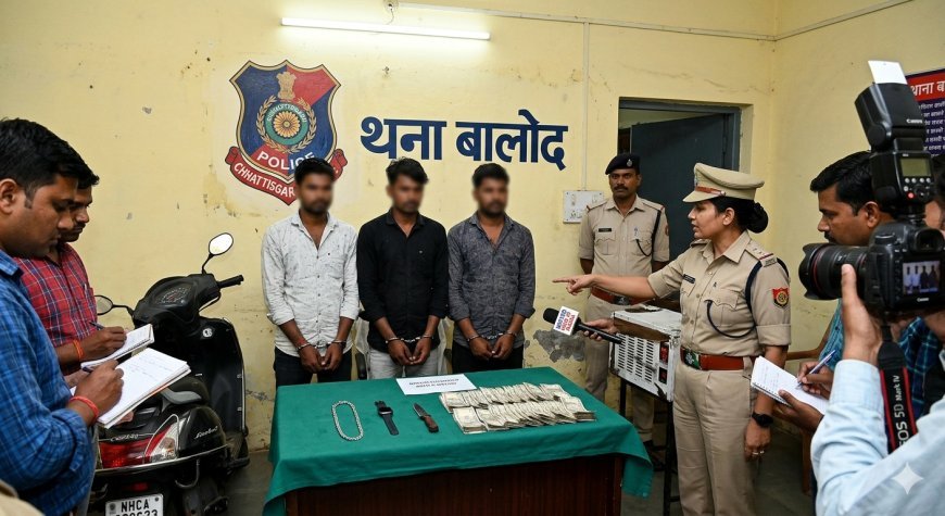 बालोद में चाकू दिखाकर लूट करने वाले तीन आरोपी गिरफ्तार, पुलिस की बड़ी कार्रवाई